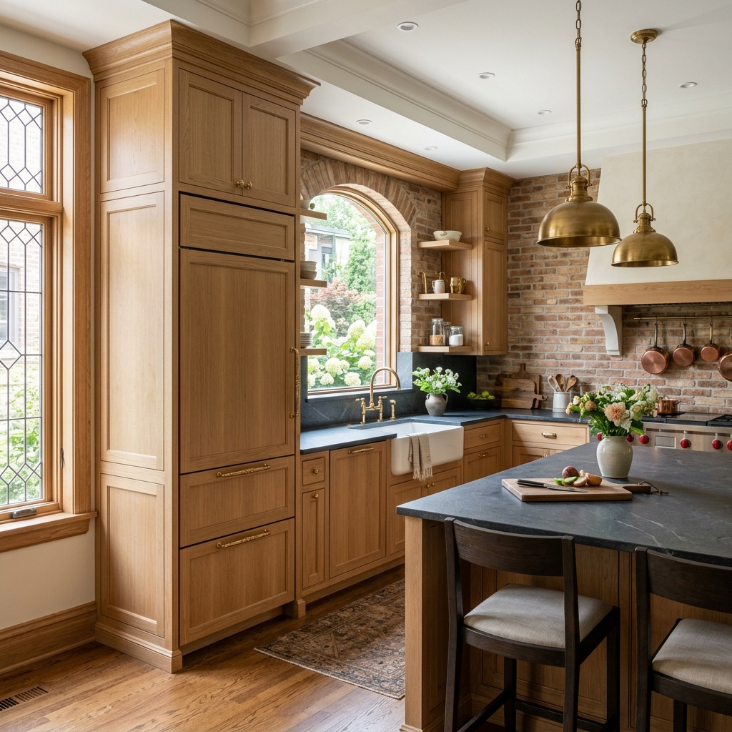Custom wood kitchen cabinets